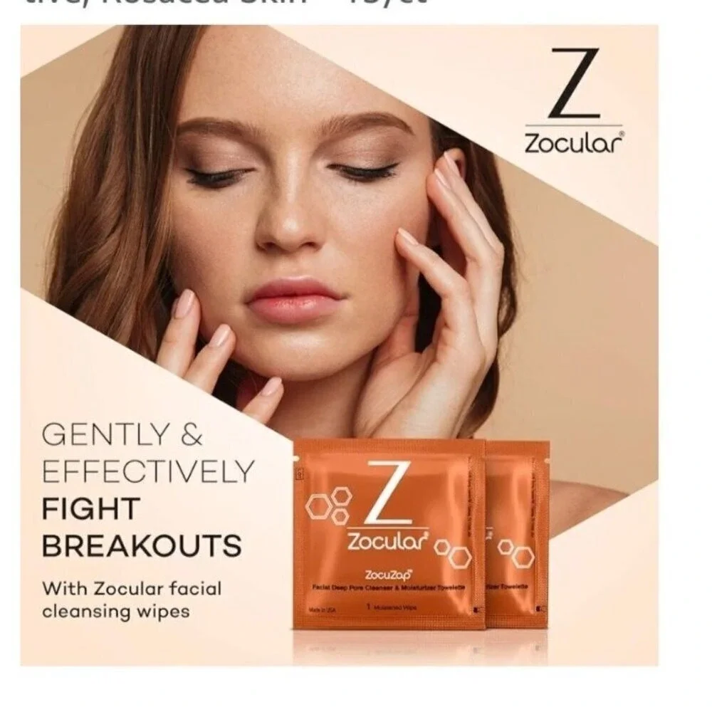 ZocuZap Acne Face Wipes Moisturizing Face Cleansing Wipes for Acne‎ Makeup B1